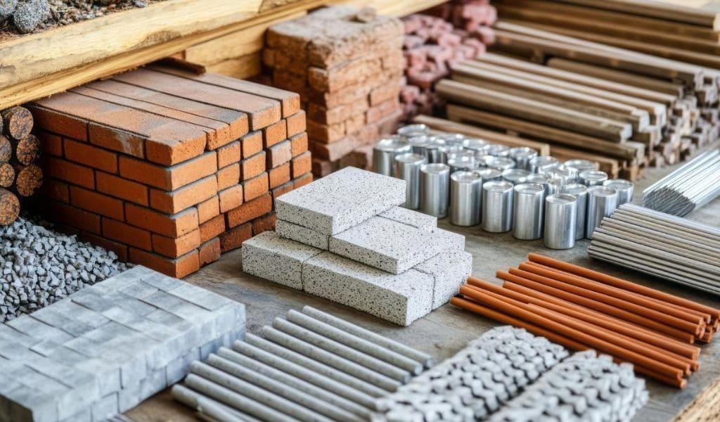 Industrial construction raw materials, tiles and metal components